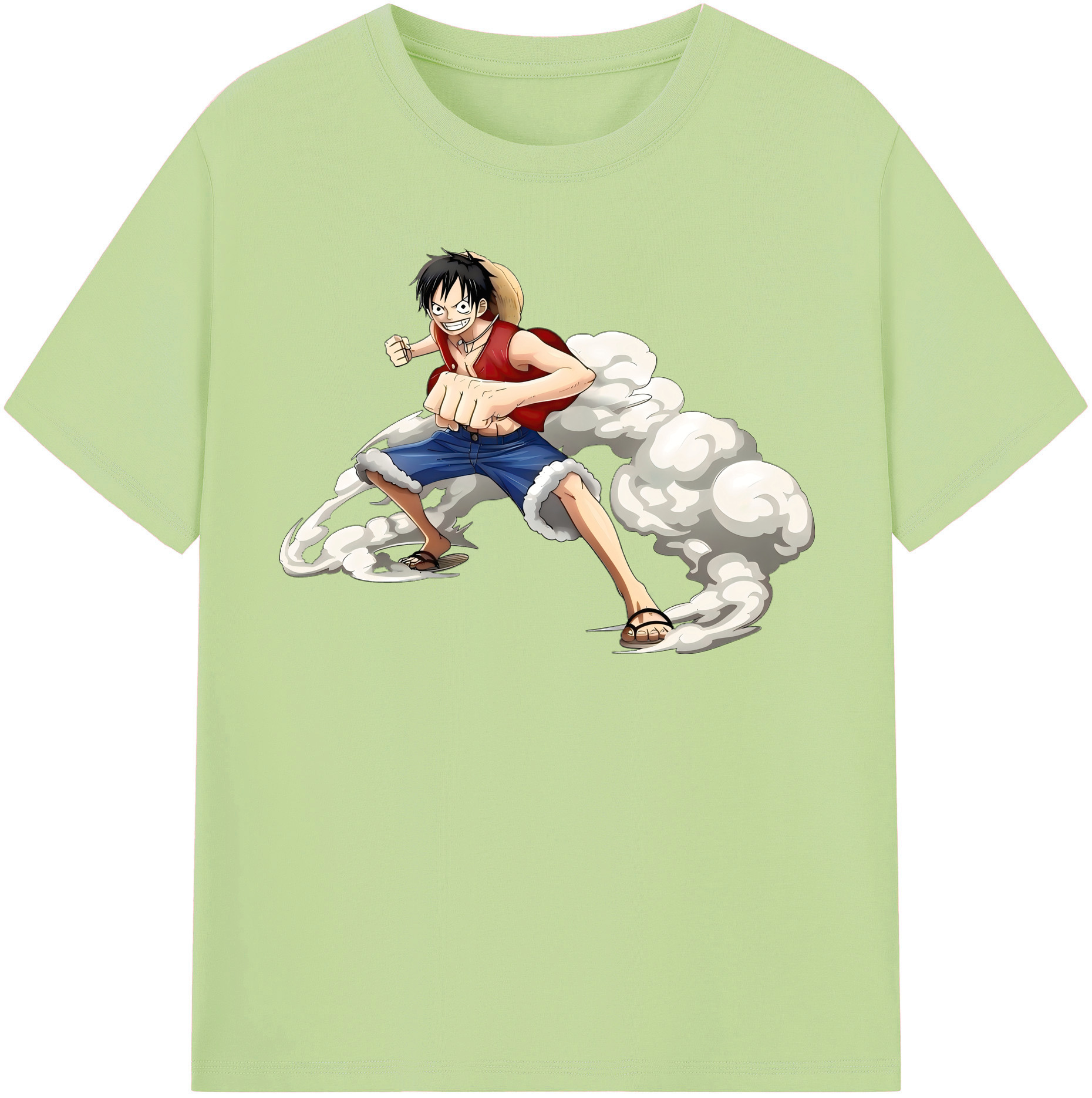 ワンピース モンキー・D・ルフィ ONE PIECE Monkey D. Luffy 綿100％半袖Tシャツ（フロントプリント）